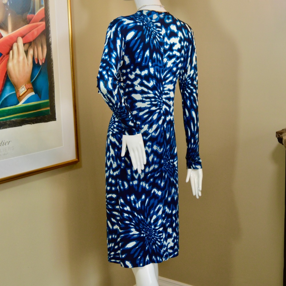Roberto Cavalli Just Cavalli Blue Psychedelic Print Dress EU 40 Bodycon 🇮🇹 - Picture 6 of 13
